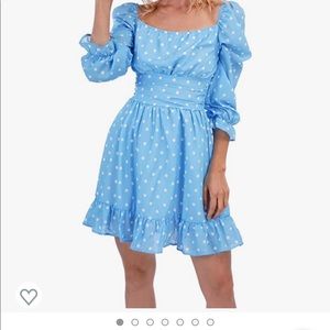 Blue polka dot dress